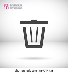 Trash can isolated minimal single flat icon. Basket line vector icon for websites and mobile minimalist flat design. 