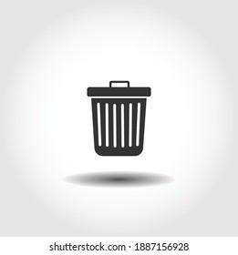 Trash can isolated vector icon. interface element