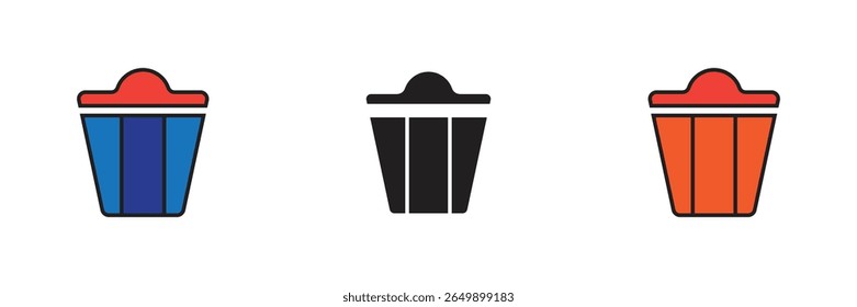 Trash can. Isolated vector icon. Isolated element of black vector trash can sign icon. Office, school, shopping, web and business logo icon.