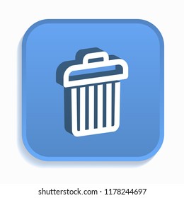 trash can isometric icon. Vector illustrations isolated for graphic and web design in 3d style.