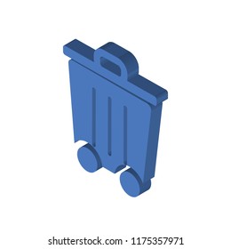 Trash Can isometric left top view 3D icon