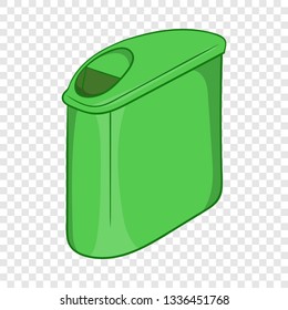 Trash can with lid icon in cartoon style isolated on background for any web design 