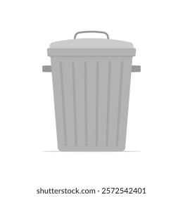 Trash can with lid icon. Colored silhouette. Front side view. Vector simple flat graphic illustration. Isolated object on white background. Isolate.