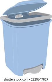 Trash can with lid and pedal Vector