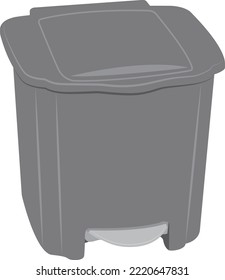 Tapa de la basura con tapa y pedal Vector