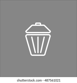 Trash can line icon