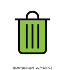 Trash can line icon isolated on white background. Black flat thin icon on modern outline style. Linear symbol and editable stroke. Simple and pixel perfect stroke vector illustration.