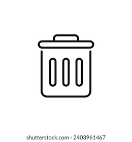 Trash can line icon isolated on white background. Delete icon