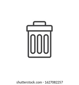 Trash can line icon. linear style sign for mobile concept and web design. Rubbish basket outline vector icon. Delete symbol, logo illustration. Vector graphics