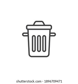 Trash can line icon. linear style sign for mobile concept and web design. Dustbin outline vector icon. Symbol, logo illustration. Vector graphics