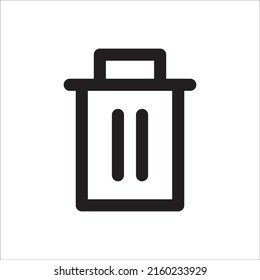 La papelera puede marcar el icono. signo de estilo lineal para concepto móvil y diseño web. La barra diagonal puede esbozar el icono del vector. Símbolo, ilustración del logotipo. Gráficos vectoriales perfectos para píxeles