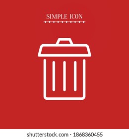 trash can line icon, outline vector illustration.