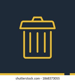 trash can line icon, outline vector illustration.