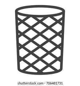 Trash can line icon, outline vector sign, linear style pictogram isolated on white. Symbol, logo illustration. Editable stroke. Pixel perfect graphics