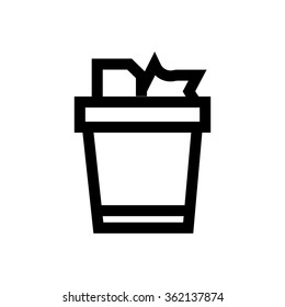 Trash can line icon. Pixel perfect fully editable vector icon suitable for websites, info graphics and print media.