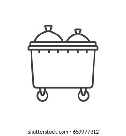 Trash can line icon. Recycle bin.