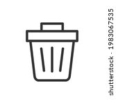 Trash can line icon in trendy style. Stroke vector pictogram isolated on a white background. Trash can premium outline icons.