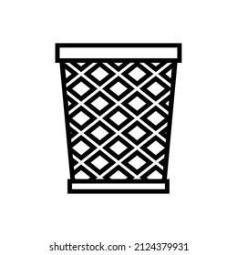 Trash can line icon, vector outline logo isolated on white background