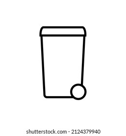 Trash can line icon, vector outline logo isolated on white background