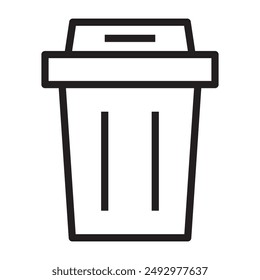 Trash can line icon. vector illustration.