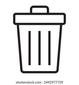 Trash can line icon. vector illustration.