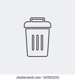 trash can line icon vector