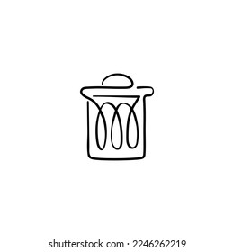 Trash Can Line Style Icon Design