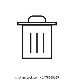 trash can line vector icon. vector illustration