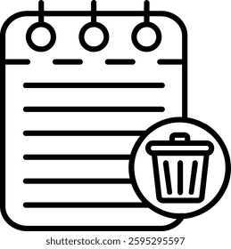 Trash Can Line Vector Icon Design