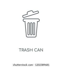 Trash can linear icon. Trash can concept stroke symbol design. Thin graphic elements vector illustration, outline pattern on a white background, eps 10.