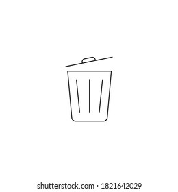 Trash can linear open icon. Trash line outline vector illustration isolated on white background