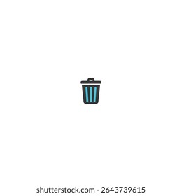Trash can logo icon flat vector design