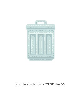 Trash Can Logo Icon in Pixel Art