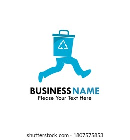 Trash can logo template illustration. suitable for eco, management, service, protect from trash