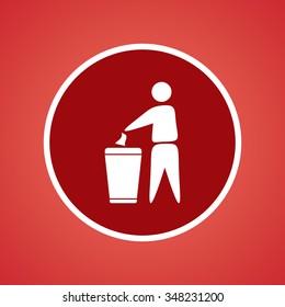 Trash Can With Man Icon