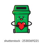 Trash can mascot character design vector