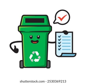 Trash can mascot character design vector