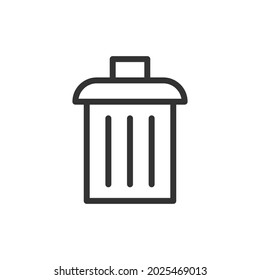Trash can minimal line icon. Web stroke symbol design. Trash can sign isolated on a white background. Premium line icon.