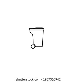 Trash can object icon, simple sign, vector illustration