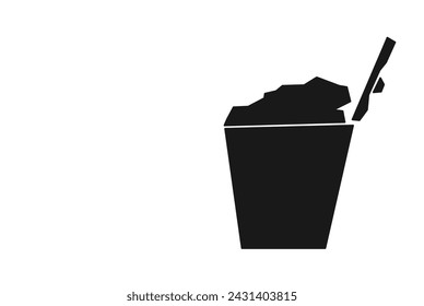 Trash can on isolated white background