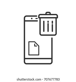 A trash can on a smartphone