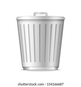 Trash can on white background, vector eps10 illustration