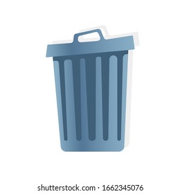 Trash can on white background. Vector illustration in trendy flat style. EPS 10.