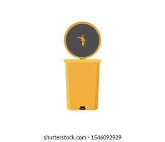 Trash can on a white isolated background. Vector illustration.