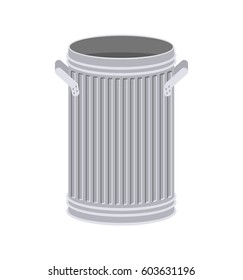 Trash can open isolated. Wheelie bin on white background. Dumpster iron.  