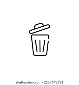 trash can open outline icon. isolated line vector illustration from tools and utensils collection. editable thin stroke trash can open icon on white background
