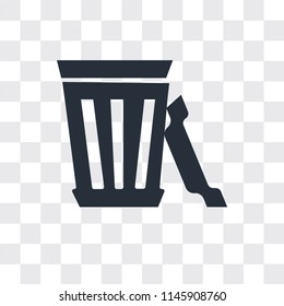 Trash Can Open vector icon isolated on transparent background, Trash Can Open logo concept