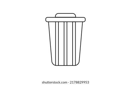 Trash can open vector icon in linear, outline icon isolated on white background