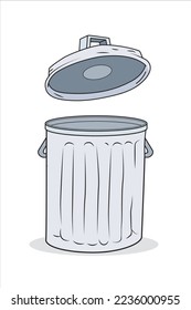 Trash can open vector illustration