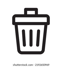 Trash can outline icon. Trash bin vector illustration